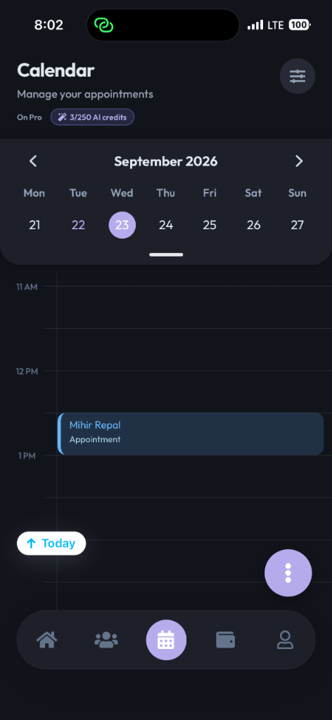 Example: Real-time appointment calendar and slot management
